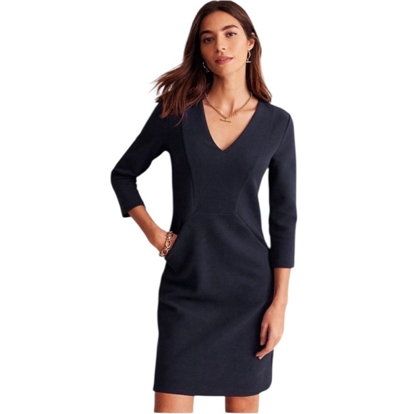 Boden Brontë Ottoman Dress Navy Dress - Picture 1 of 6